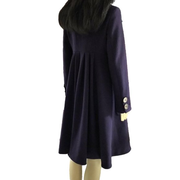 Salvatore Ferragamo Royal Plum Principessa Peacoat Swing Coat - Picture 11 of 14
